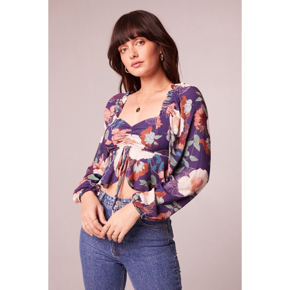 Band of the Free Floriane Floral Print Crop Blouse Size M NWT
